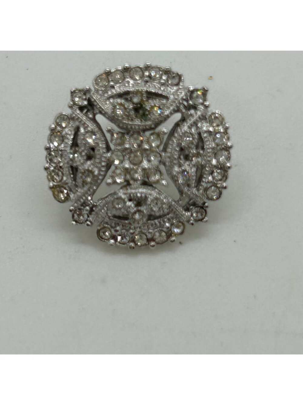 Nadri Statement Stud Earrings Pave Crystal Rhinestone Silver Tone Wedding Prom - Picture 3 of 10